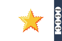 Bright yellow star with jagged edges and orange outline vect Product Image 1