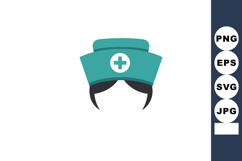 Nurse hat with medical cross simple icon healthcare symbol v Product Image 1
