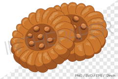 Flower shaped deep fried yagwa PNG SVG Korean snack clipart Product Image 1