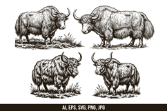 Yak Animal Vector SVG Bundle Product Image 1