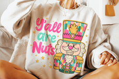 Y&#039;all Are Nuts Nutcracker Christmas PNG, Merry Christmas PNG Product Image 3