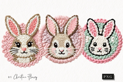 Faux Yarn Easter Bunny Badge Clipart | Easter PNG Product Image 1