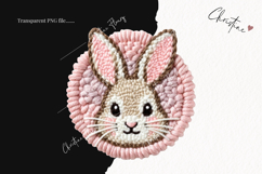 Faux Yarn Easter Bunny Badge Clipart | Easter PNG Product Image 2
