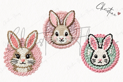 Faux Yarn Easter Bunny Badge Clipart | Easter PNG Product Image 3