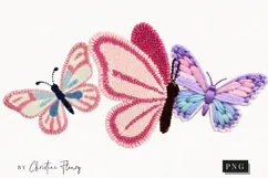Faux Yarn Butterfly Clipart | Spring PNG Product Image 1