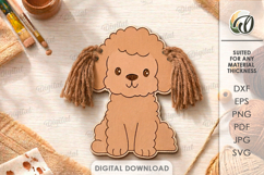 Yarn Lacing Toy Laser Cut. Yarn Decoration. Dog SVG Product Image 1