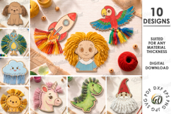 Yarn Lacing Toys Bundle Laser Cut. Yarn Decoration SVG Product Image 1