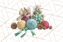 Cozy Yarn Christmas Clipart PNG, Holiday Craft Clip Art Product Image 4