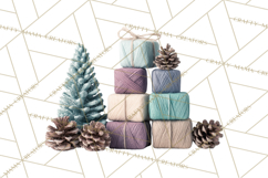 Cozy Yarn Christmas Clipart PNG, Holiday Craft Clip Art Product Image 3