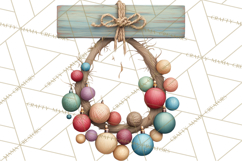 Cozy Yarn Christmas Clipart PNG, Holiday Craft Clip Art Product Image 5