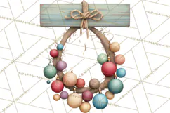 Cozy Yarn Christmas Clipart PNG, Holiday Craft Clip Art Product Image 5