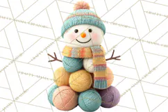 Cozy Yarn Christmas Clipart PNG, Holiday Craft Clip Art Product Image 2