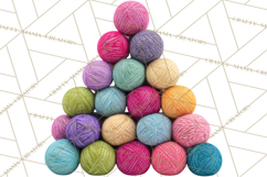 Cozy Yarn Christmas Clipart PNG, Holiday Craft Clip Art Product Image 2