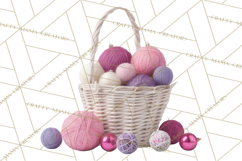 Cozy Yarn Christmas Clipart PNG, Holiday Craft Clip Art Product Image 3