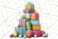 Cozy Yarn Christmas Clipart PNG, Holiday Craft Clip Art Product Image 3