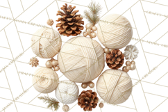 Cozy Yarn Christmas Clipart PNG, Holiday Craft Clip Art Product Image 4