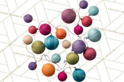 Cozy Yarn Christmas Clipart PNG, Holiday Craft Clip Art Product Image 5