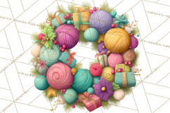 Cozy Yarn Christmas Clipart PNG, Holiday Craft Clip Art Product Image 3