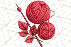 Cozy Yarn Christmas Clipart PNG, Holiday Craft Clip Art Product Image 4