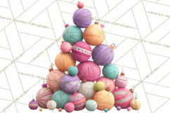 Cozy Yarn Christmas Clipart PNG, Holiday Craft Clip Art Product Image 4