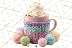 Cozy Yarn Christmas Clipart PNG, Holiday Craft Clip Art Product Image 5
