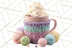 Cozy Yarn Christmas Clipart PNG, Holiday Craft Clip Art Product Image 5