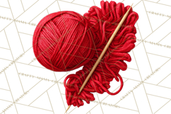 Cozy Yarn Christmas Clipart PNG, Holiday Craft Clip Art Product Image 2