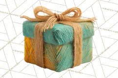 Cozy Yarn Christmas Clipart PNG, Holiday Craft Clip Art Product Image 2