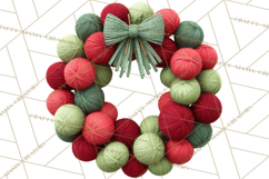 Cozy Yarn Christmas Clipart PNG, Holiday Craft Clip Art Product Image 3