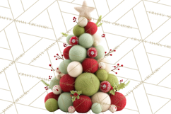 Cozy Yarn Christmas Clipart PNG, Holiday Craft Clip Art Product Image 5