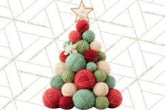 Cozy Yarn Christmas Clipart PNG, Holiday Craft Clip Art Product Image 2