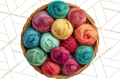 Cozy Yarn Christmas Clipart PNG, Holiday Craft Clip Art Product Image 3