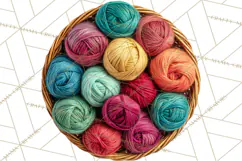 Cozy Yarn Christmas Clipart PNG, Holiday Craft Clip Art Product Image 3