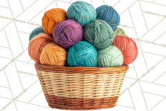 Cozy Yarn Christmas Clipart PNG, Holiday Craft Clip Art Product Image 4