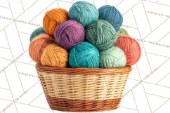 Cozy Yarn Christmas Clipart PNG, Holiday Craft Clip Art Product Image 4