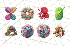 Cozy Yarn Christmas Clipart PNG, Holiday Craft Clip Art Product Image 2