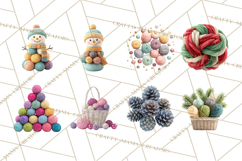 Cozy Yarn Christmas Clipart PNG, Holiday Craft Clip Art Product Image 4