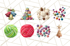 Cozy Yarn Christmas Clipart PNG, Holiday Craft Clip Art Product Image 5