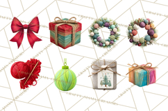 Cozy Yarn Christmas Clipart PNG, Holiday Craft Clip Art Product Image 7