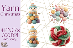 Cozy Yarn Christmas Clipart PNG, Holiday Craft Clip Art Product Image 1