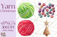 Cozy Yarn Christmas Clipart PNG, Holiday Craft Clip Art Product Image 1