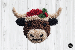 Latch Hook Yarn Highland Cow PNG, Crochet Highland Cow PNG Product Image 1