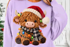 Yarn Crochet Highland Cow PNG Product Image 5