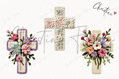 Faux Yarn Spring Cross Clipart | Christian PNG Product Image 3