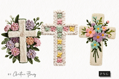 Faux Yarn Spring Cross Clipart | Christian PNG Product Image 1