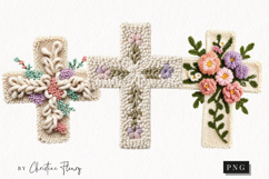 Faux Yarn Spring Cross Clipart | Christian PNG Product Image 1