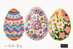 Faux Yarn Easter Egg Clipart | Easter PNG Product Image 1