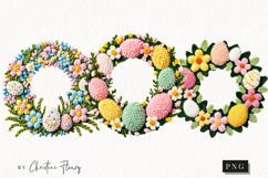 Faux Yarn Easter Wreath Clipart | Easter PNG Product Image 1