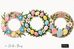 Faux Yarn Easter Wreath Clipart | Easter PNG Product Image 1