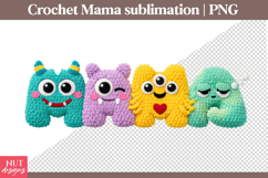 Cute Crochet Monster Mama Sublimation Halloween Mama Spooky Product Image 1